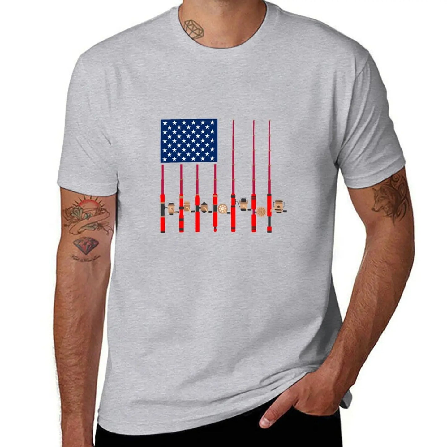 American Fishing Rod Flag Lunker Tee