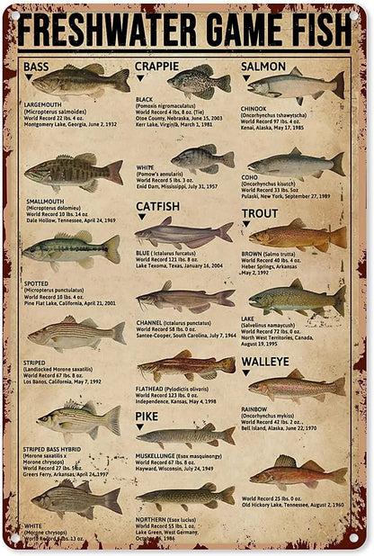 Freshwater Game Fish Tin Sign